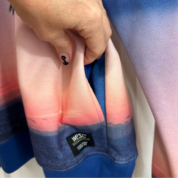 Wesc Unisex Sunset Palm Tree Long Sleeve Sweatshirt Hoodie M-Med/Wmns-L - Picture 3 of 7